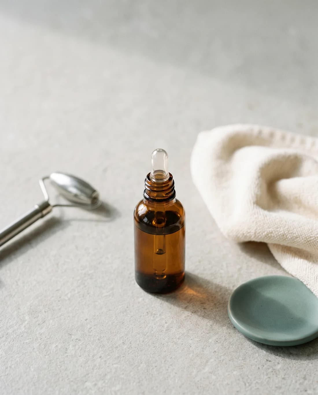 Skincare essentials at the studio
