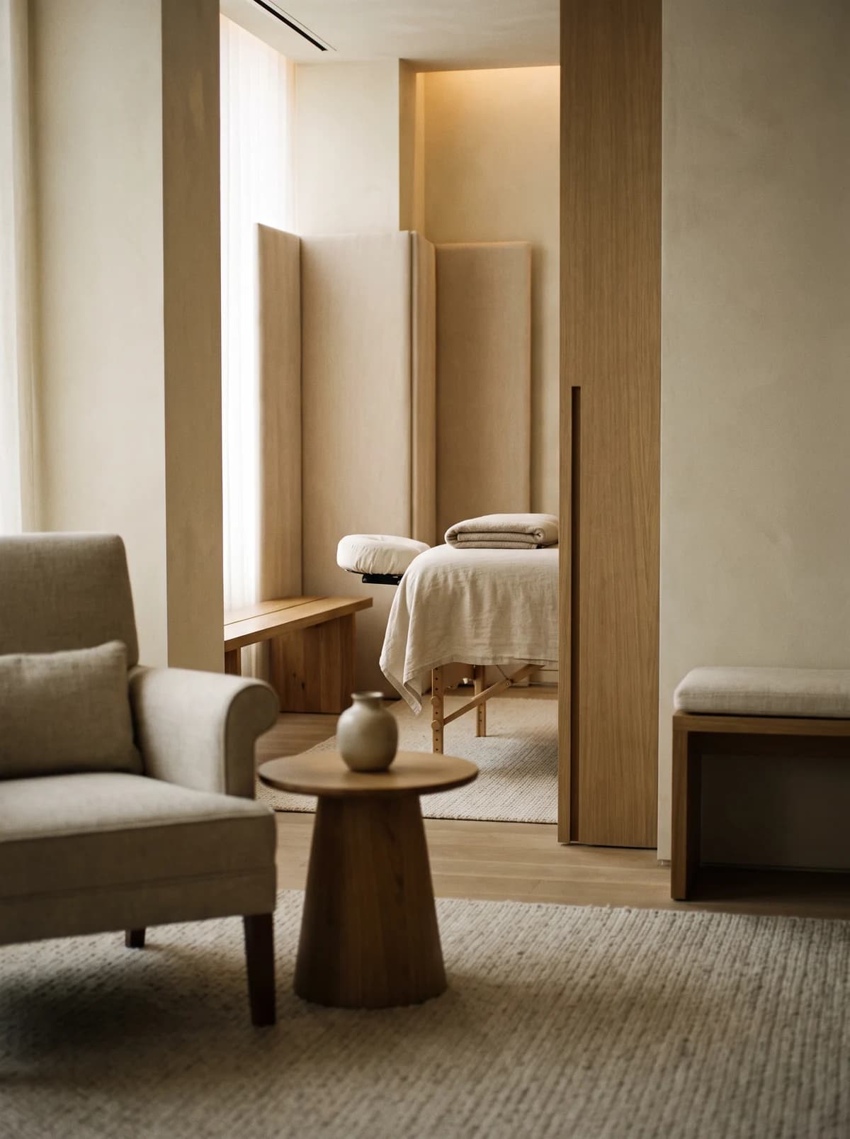 Inside a calm Sofipie Studio treatment space